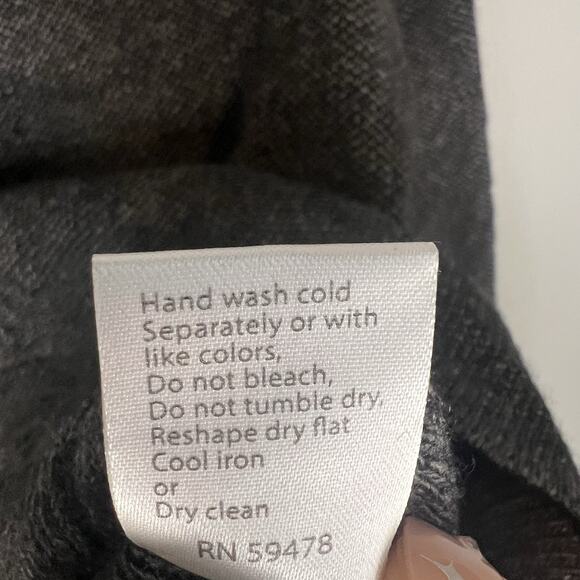 Benedetta B Italy Merino Wool Cashmere Gray Black Button Up Blazer Womens Sz L - Picture 9 of 12